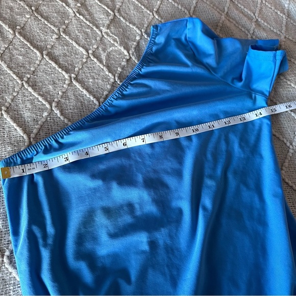 PrettyLittleThing blue one shoulder plain bodysuit for women size 8(L) - Picture 6 of 6